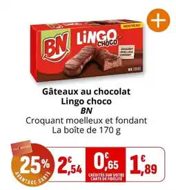 Coccinelle Supermarché BN Gâteaux au chocolat Lingo choco offre