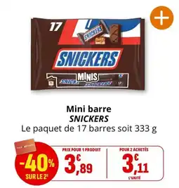 Coccinelle Supermarché SNICKERS Mini barre offre