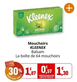 Coccinelle Supermarché KLEENEX Mouchoirs Balsam offre