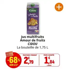 Coccinelle Supermarché CIDOU Jus multifruits Amour de fruits offre