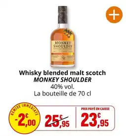 Coccinelle Supermarché MONKEY SHOULDER Whisky blended malt scotch offre