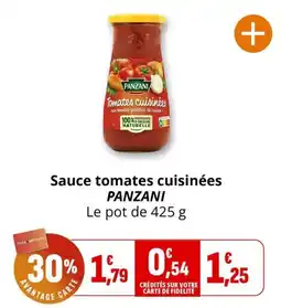 Coccinelle Supermarché PANZANI Sauce tomates cuisinées offre