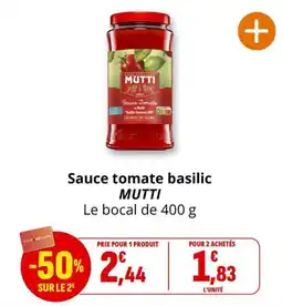 Coccinelle Supermarché MUTTI Sauce tomate basilic offre