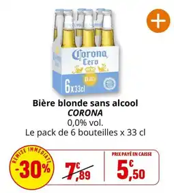 Coccinelle Supermarché Corona Bière blonde sans alcool offre