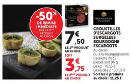 Maximarché Bourgogne escargots Croustilles d'escargots surgelées offre