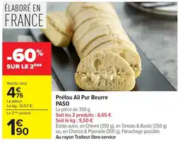 Carrefour Market PASO Préfou Ail Pur Beurre offre