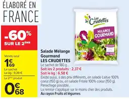Carrefour Market Les Crudettes Salade Mélange Gourmand offre