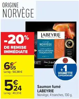 Carrefour LABEYRIE Saumon fumé offre