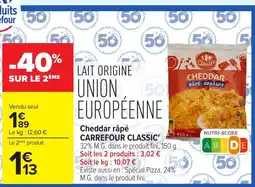 Carrefour Market Carrefour Classic Cheddar râpé offre