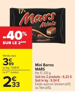 Carrefour Market Mars Mini Barres offre