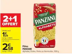 Carrefour Market PANZANI Pâtes Alphabet offre
