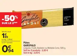 Carrefour Market GAROFALO Pâtes offre