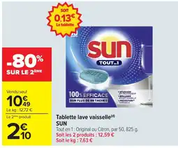 Carrefour Market SUN Tablette lave vaisselle offre
