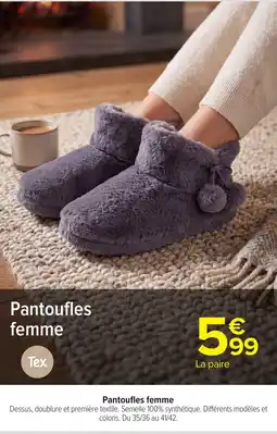 Carrefour Market Tex Pantoufles femme offre