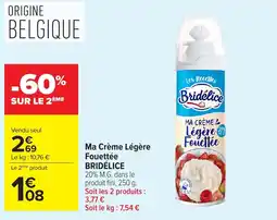 Carrefour Market BRIDÉLICE Ma Crème Légère Fouettée offre