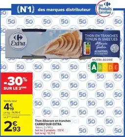 Carrefour Carrefour Extra Thon Albacore en tranches offre
