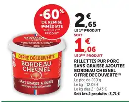 Super U Bordeau Chesnel Rillettes Pur Porc offre