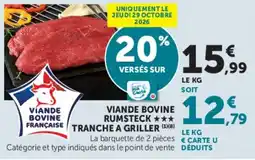 Super U Viande Bovine Française RUMSTECK offre
