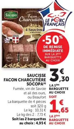 Super U Socopa Saucisse Facon Charcutière offre