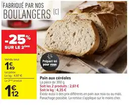 Carrefour Pain aux céréales offre