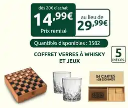 Carrefour COFFRET VERRES À WHISKY ET JEUX offre