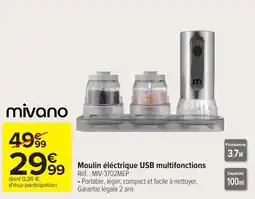 Carrefour mivano Moulin électrique USB multifonctions offre