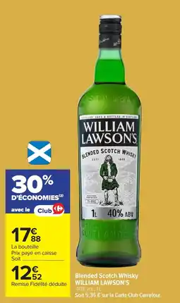 Carrefour William lawson's blended scotch whisky offre