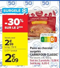 Carrefour Market Carrefour Classic Pains au chocolat offre