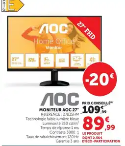 Hyper U AOC MONITEUR AOC 27" offre