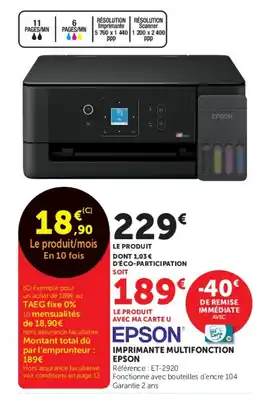 Hyper U EPSON IMPRIMANTE MULTIFONCTION offre