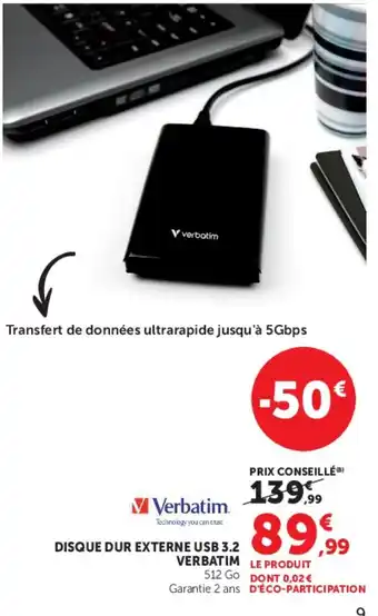Verbatim DISQUE DUR EXTERNE USB 3.2