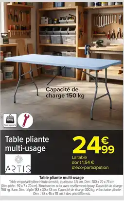 Carrefour Market Artis Table pliante multi-usage offre