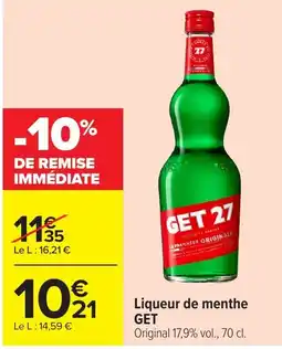 Carrefour Market GET Liqueur de menthe offre