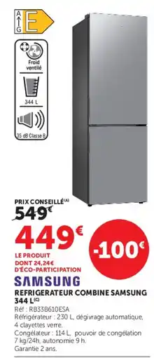 Hyper U SAMSUNG REFRIGERATEUR COMBINE SAMSUNG offre