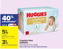 Carrefour Market HUGGIES Lingettes bébé offre