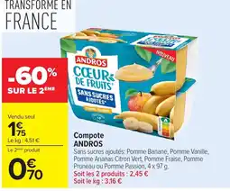 Carrefour ANDROS Compote offre
