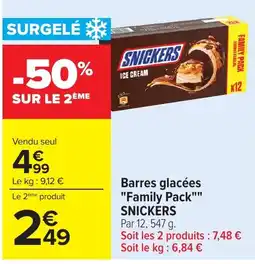 Carrefour SNICKERS Barres glacées offre