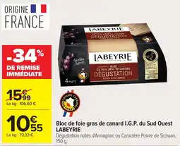 Carrefour LABEYRIE Bloc de foie gras de canard offre