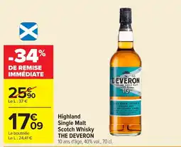 Carrefour THE DEVERON Highland Single Malt Scotch Whisky offre