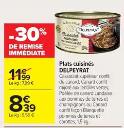 Carrefour DELPEYRAT Cassoulet supérieur confit de canard offre