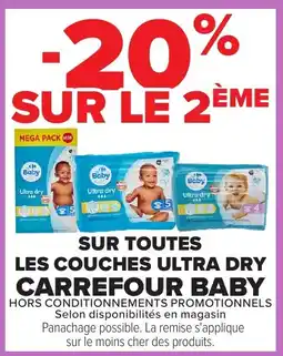Carrefour Carrefour baby sur toutes les couches ultra dry offre
