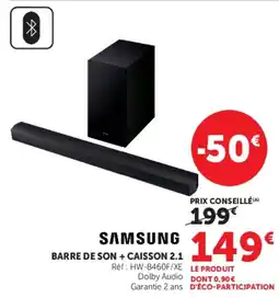Hyper U SAMSUNG BARRE DE SON + CAISSON 2.1 offre
