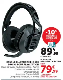 Hyper U RIG 600 CASQUE BLUETOOTH PRO HS POUR PLAYSTATION offre