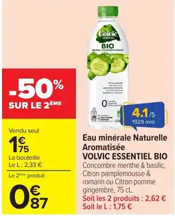 Carrefour Volvic Essentiel Bio offre