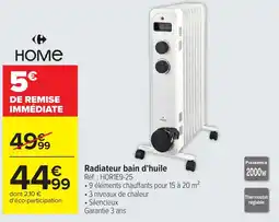 Carrefour HOVE Radiateur bain d'huile offre