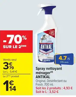 Carrefour ANTIKAL Spray nettoyant ménager offre