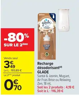 Carrefour GLADE Recharge désodorisant offre