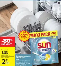 Carrefour SUN Capsules Lave-vaisselle offre