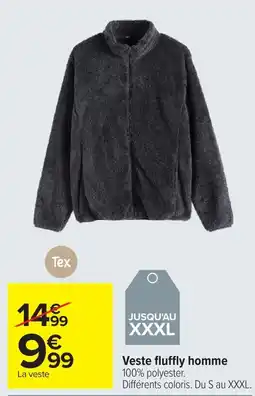 Carrefour Tex Veste fluffly homme offre
