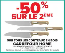 Carrefour Carrefour home sur tous les couteaux en bois offre